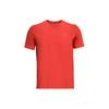 Logo Print Solid Color Running Crew Neck Short Sleeve T-Shirt Men Tops Orange 1361928-860