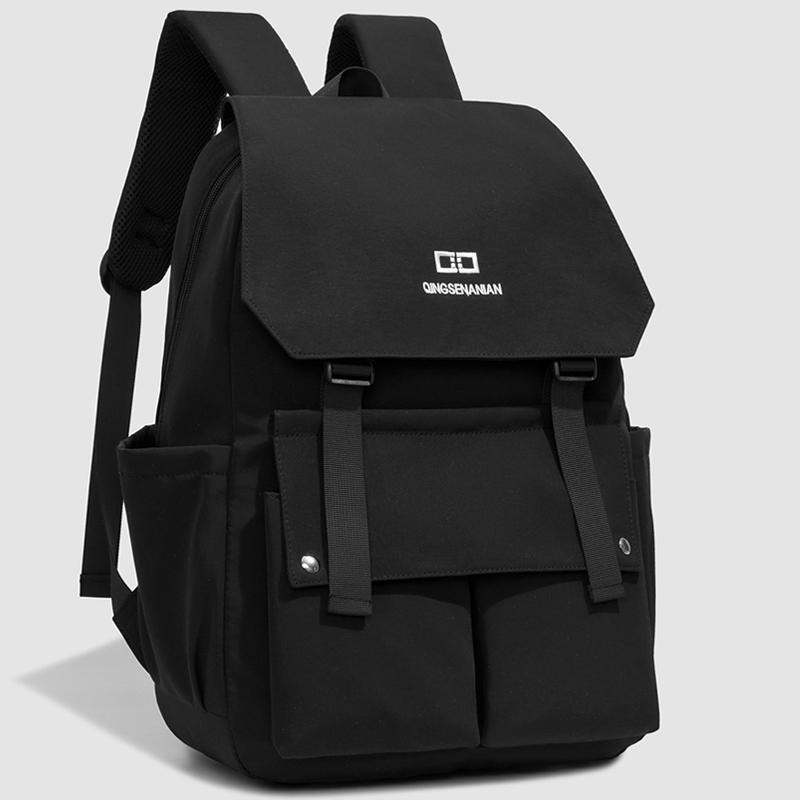 Preppy Einfarbiger Schulranzen Damen Rucksack mit großem Fassungsvermögen