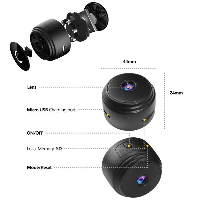 A9 Mini Camera HD Intelligent Home Security IP WiFi Camera Monitor Mobile Remote Camera Mobile Remote Application