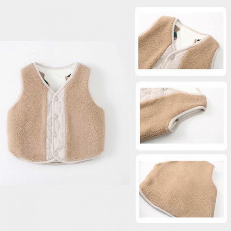 Children Fuzzy Vest Double Sided Style Waistcoat Fashion All Matched Winter Vest Jacket
