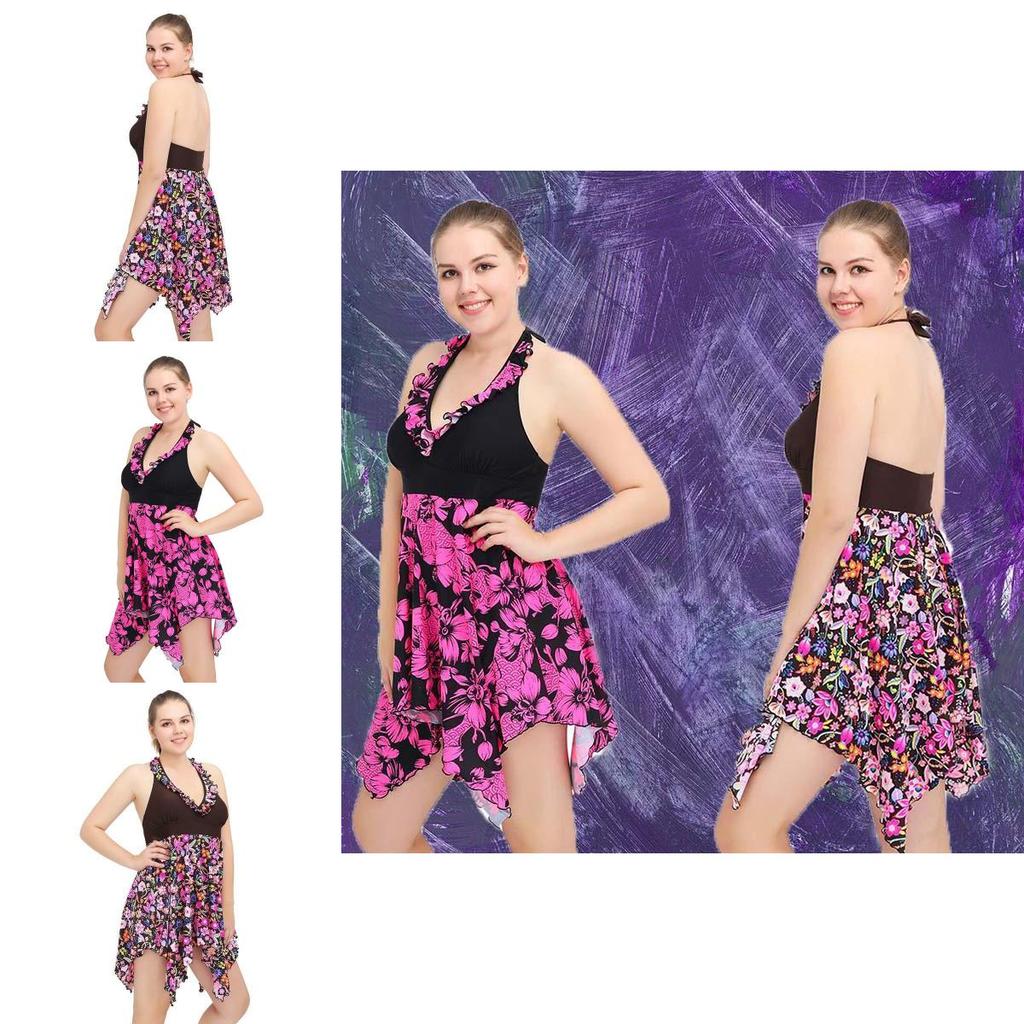 Stylish New Women Sexy Fashion Plus Size Floral High Waist Swimsuit Dress For Elegant Swim Days
