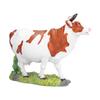Statuine di Mucca Modello di Mucca Marrone e Bianca Ornamento Scultura di Animale Resina Artigianato per Casa Rialza la Testa