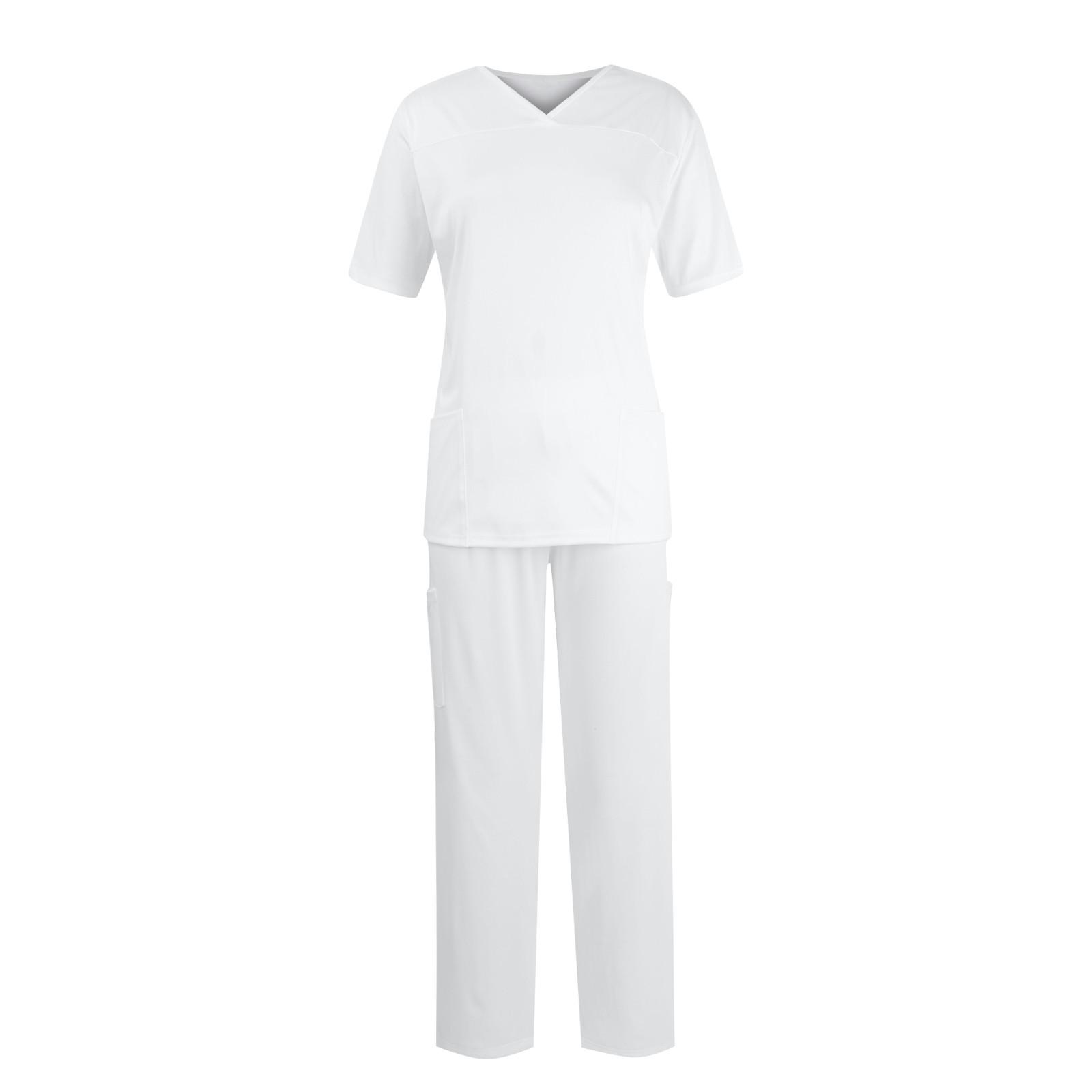 Женский топ с коротким рукавом и v-образным вырезом + брюки — фото 15