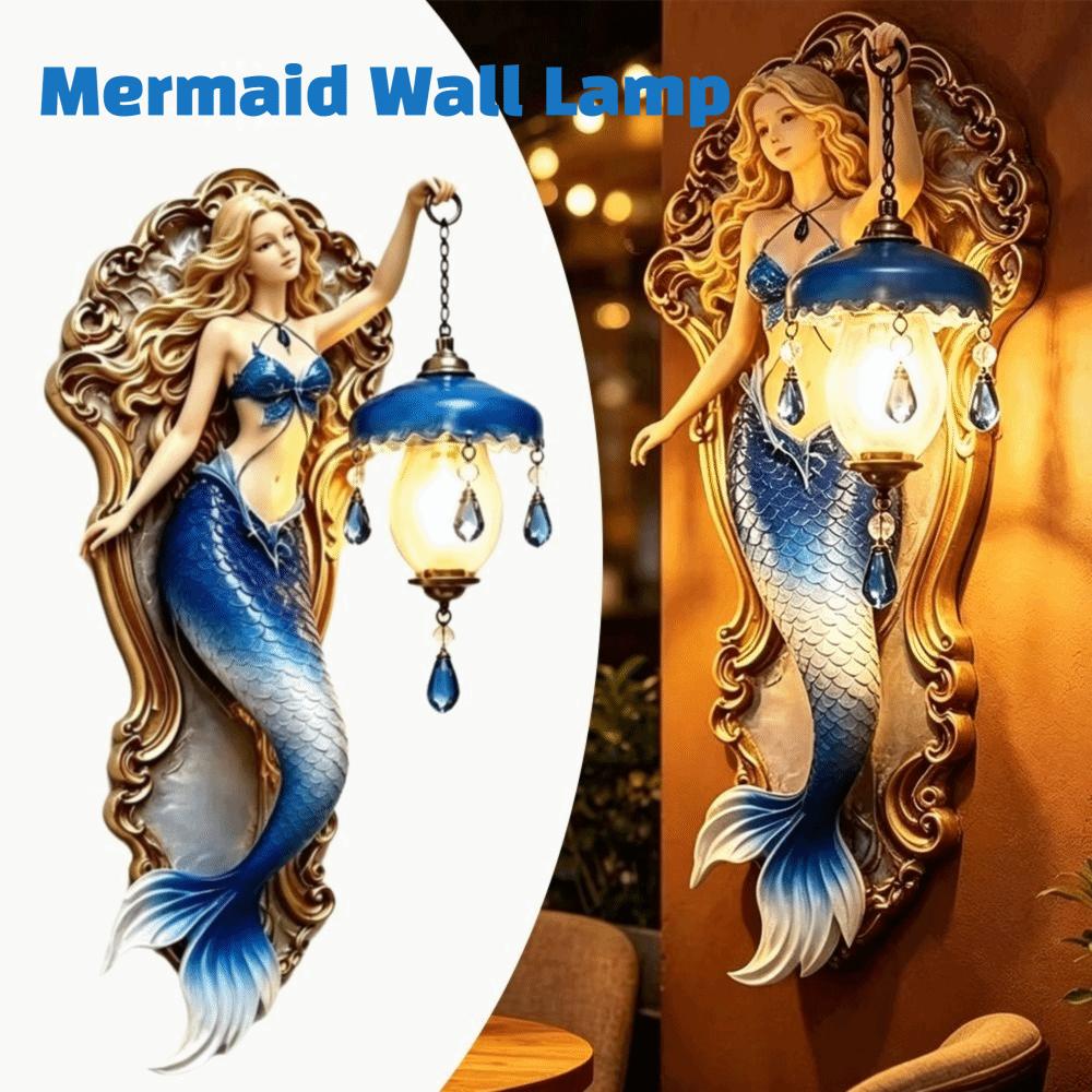 Soft Ambient Light Mermaid Wall Lamp Crystal Pendant Creative Wall Lamp Halloween Decoration