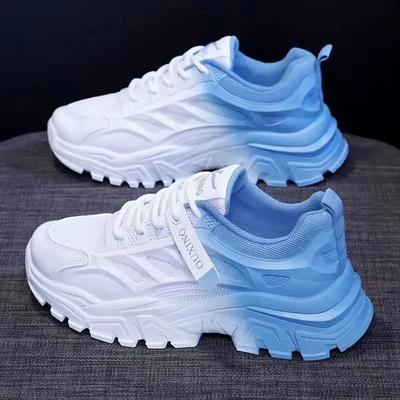 Schuhe für Damen Frühling Herbst Sommer Mischfarben Atmungsaktiv Plateau-Sneakers Lässig Mesh Leicht Sport Laufschuhe 35-40