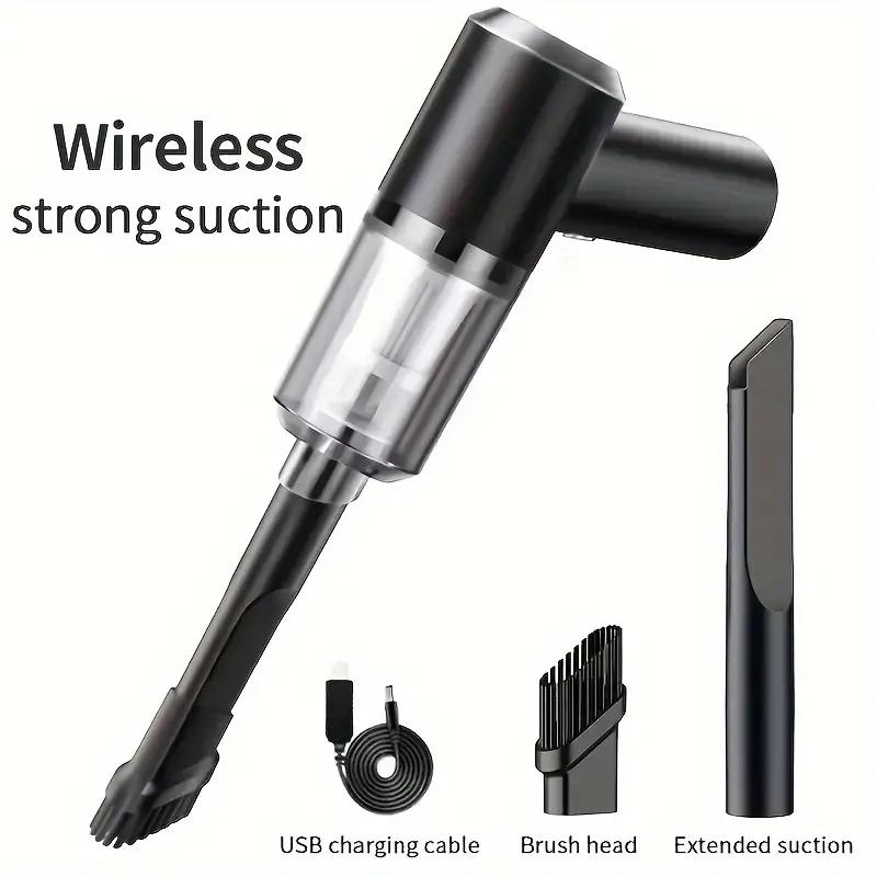 PCMOS 1PC Kabelloser Staubsauger mit doppeltem Verwendungszweck für Zuhause und Auto, 120 W Hochleistungsstaubsauger, Schwarz