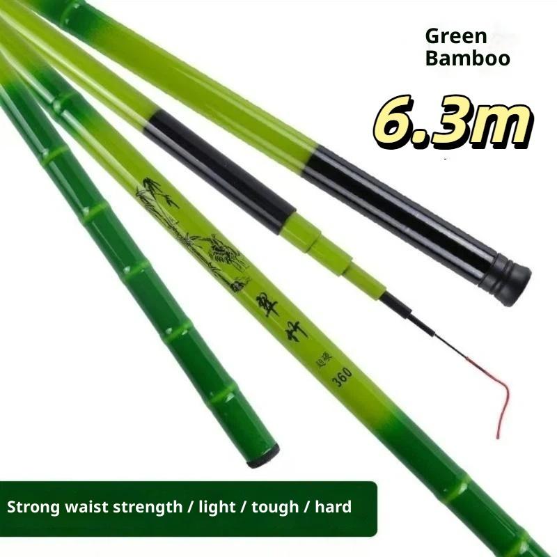 Telescopic Fishing Rod Bamboo Pattern Light Weight High Toughness Anti Corrosion for Sea Freshwater Dual Use