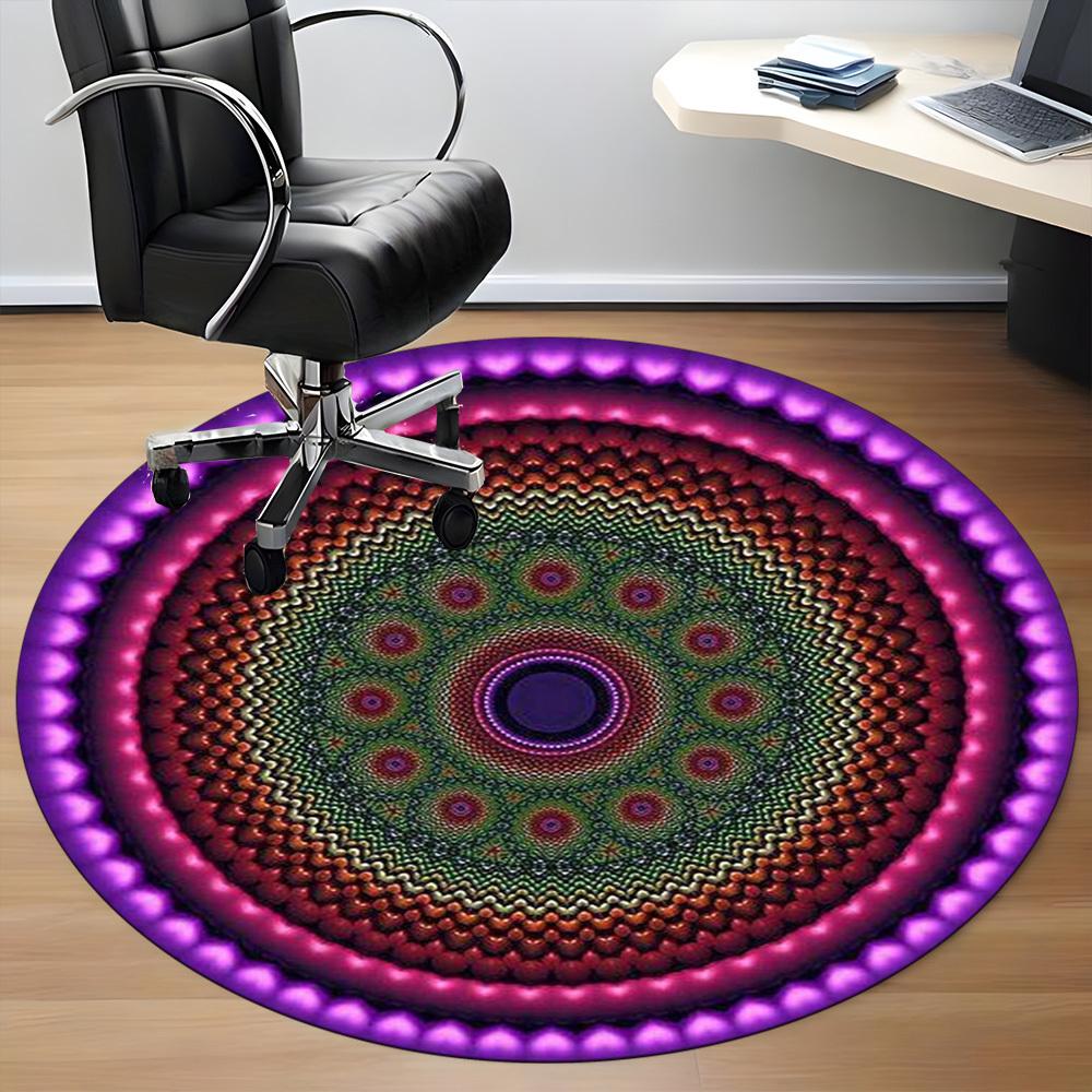 1pc Mandala Pattern Chair Carpet for Office Non-Slip Mat for Office - Decorative Floor Mat yy251030251
