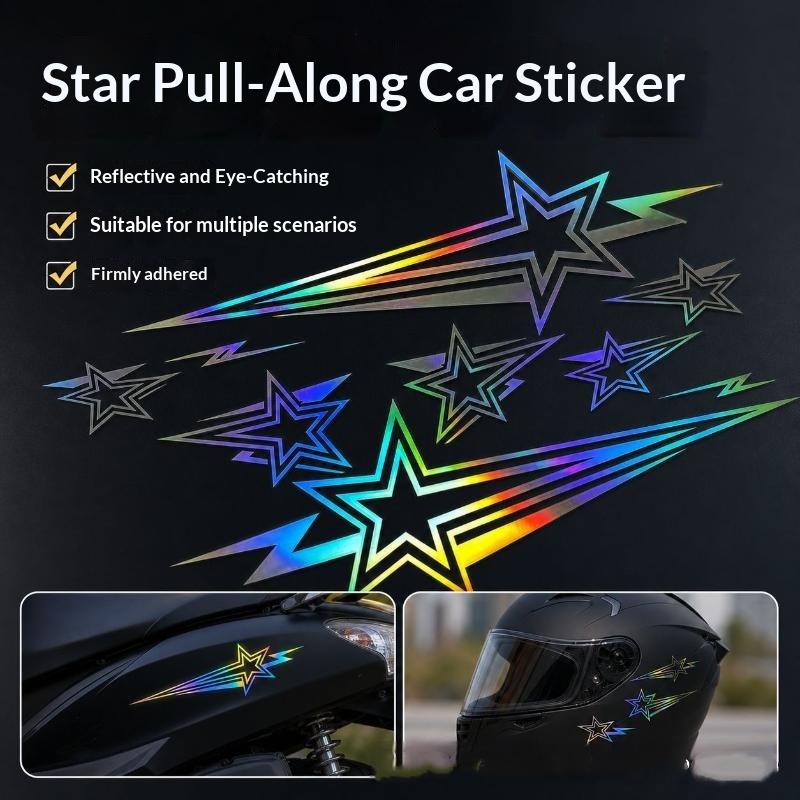 Meteor Motorcycle Vinyl Sticker Waterproof Non-fading 1 Set for Scooter Side Panel Rider Gift Decoration