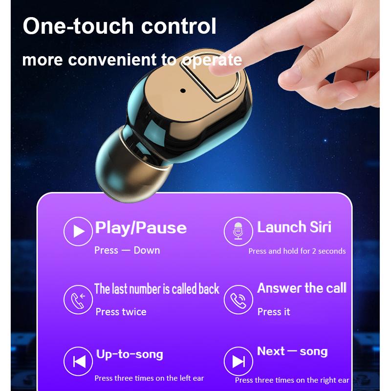 Bluetooth Earphone Large Battery Wireless Headphone In-Ear High Quality HiFi Headset With Mic ENC HD-Calling Noise Reduction