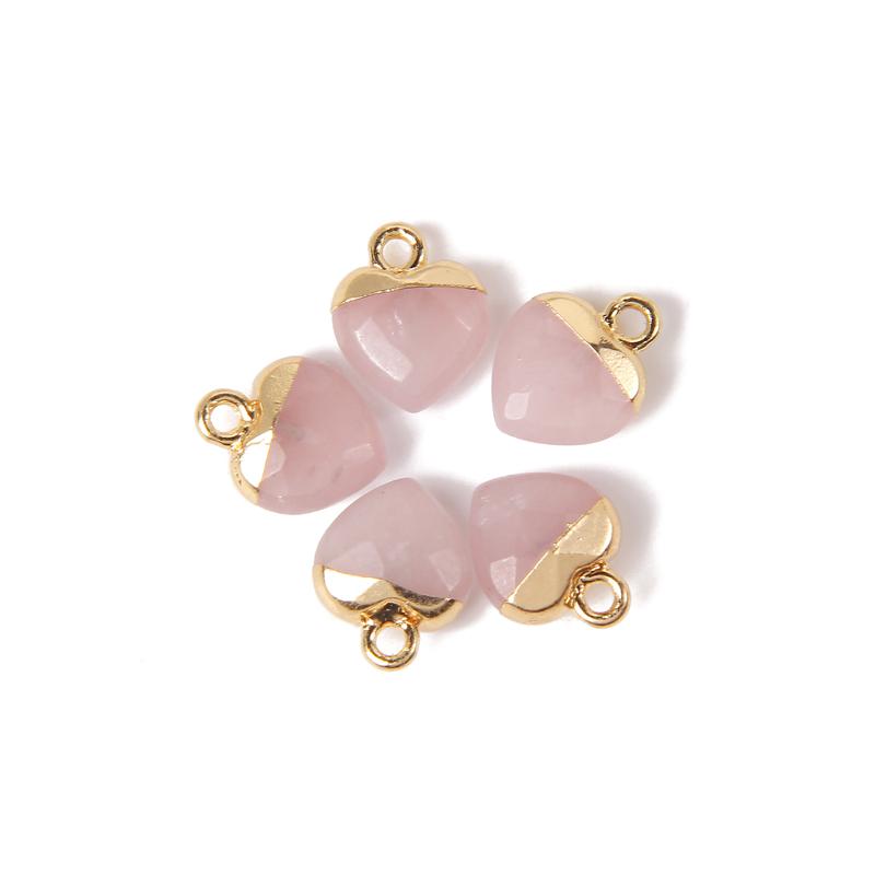 5pcs 10x13MM Natural Stone Faceted Heart Shape Pendant Charm Quartz Crystal Jewelry Accessorie For Making Earring Necklace