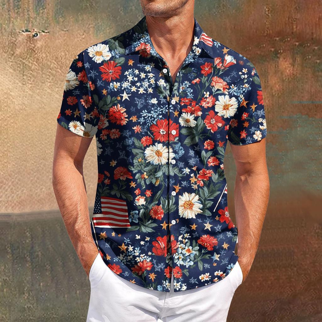 Pánské ležérní tričko s krátkým rukávem, úzké módní pánské s kostkovaným potiskem