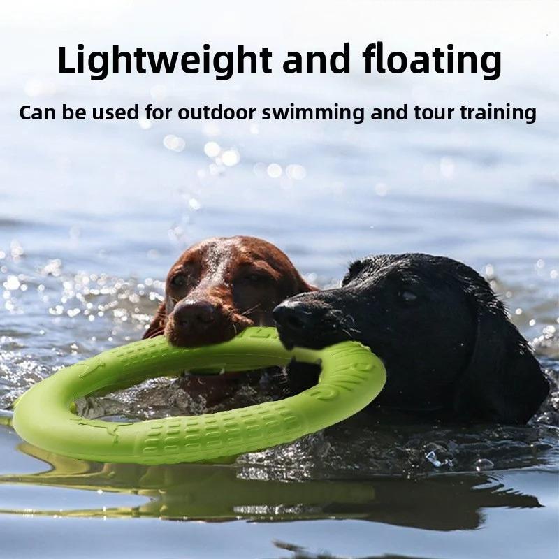 Soft Pull Ring Dog Toys Pet Flying Disk Training Ring Puppy Interactive Chewing Toy Outdoor Interactive Toy Dog Playing Supplies