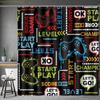 Game Themed Kids Shower Curtain-video Gamepad Player Cool Shower Curtain with 12 Hooks, Boy Bathroom Decoration Accessories