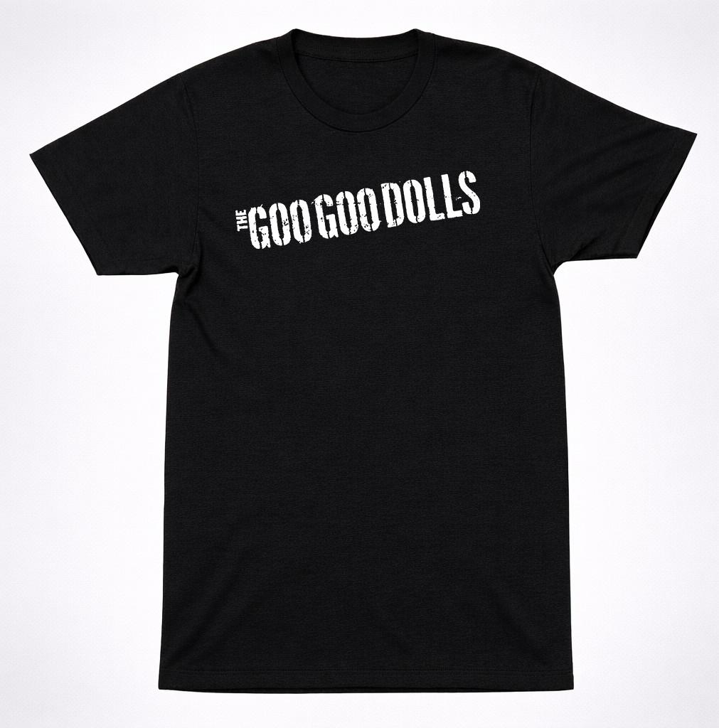 Goo Goo Dolls Text Logo Shirt Alternative Rock Band Minimal Black Graphic Shirt S разноцветный