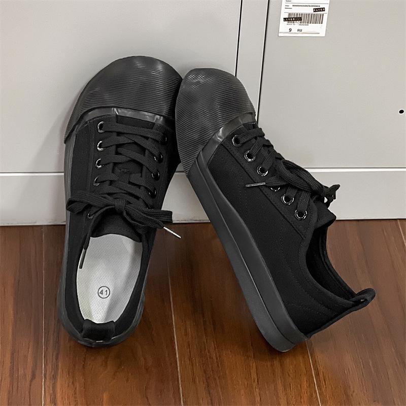 

AFANTING Мужские парусиновые туфли для большой стопы - Дышащие летние кроссовки на толстой подошве для повседневной носки. 40 чёрный