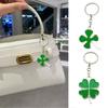 Creative Four Leaf Clovers Keychain Craft of Sturdy Alloy Materials Convenient for Students and Trendy Adults Daily Use