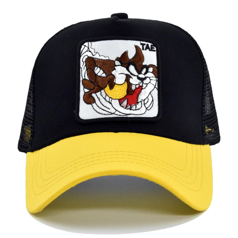 Cartoon Embroidered Baseball Cap Teddy Duck Tongue Cap Mesh Cap Puppies Personalized Embroidery Curved Sunshade Mesh Cap