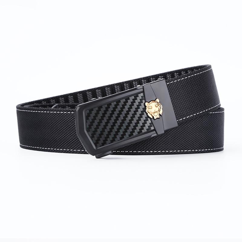 Zodiac Tiger Men s Hole-Free Automatic Buckle Woven Belt 120 cm (Waist size 33-37 / Weight 140-190 lbs) чёрный