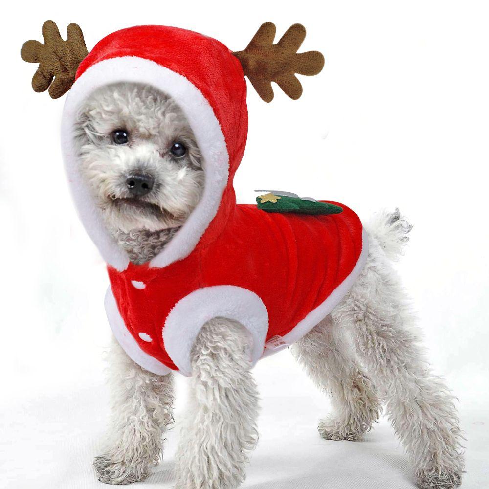Christmas Santa Costume Puppy Outfit Cat Clothes Pet Clothes Kitten Hoodie Dog Clothes