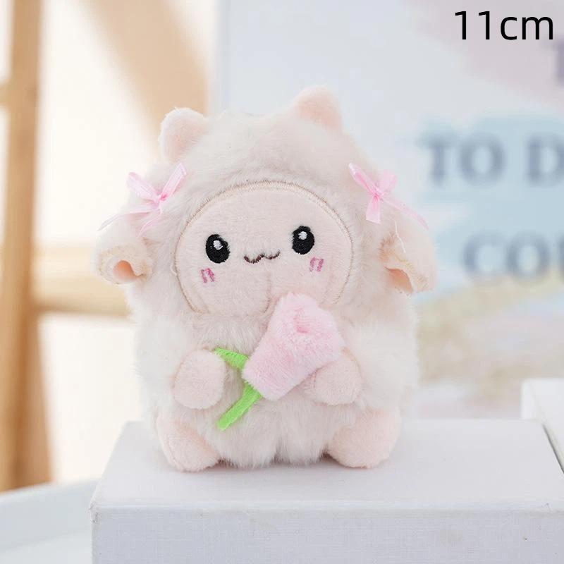 Little Sheep Plush Keychain Adorable Fluffy Animal Stuffed Doll Pendant Unique Gift for Children Friends