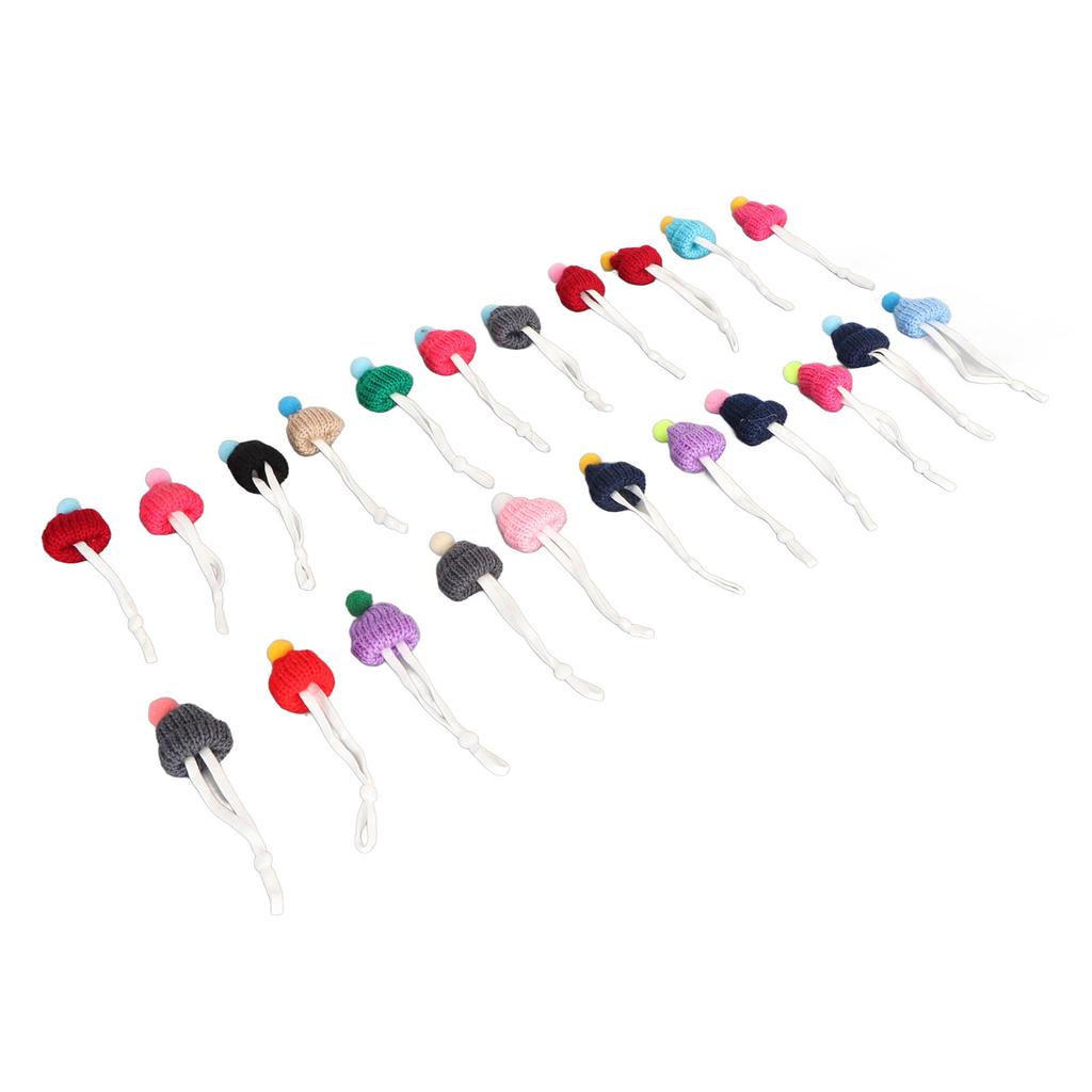 22Pcs Mini Knitting Hats Christmas Mini Knitting Doll Hats Mini Wool Hat for Christmas Ornaments DIY Art and Craft