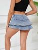 Women Denim Skirt  High Waist Mini Skirts Ruffles Y2k Clothes Summer