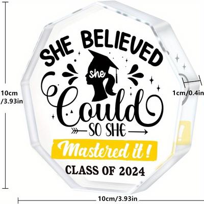 "She Believed She Could So She Mastered It" Graduation Keepsake - Class of 2025 Masters Degree Gift