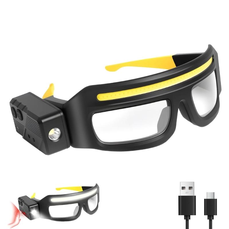 

Rechargeable Headlamp Glasses With Motion Sensors And Touch Control For Handsfree Lighting In Outdoor Activity 1