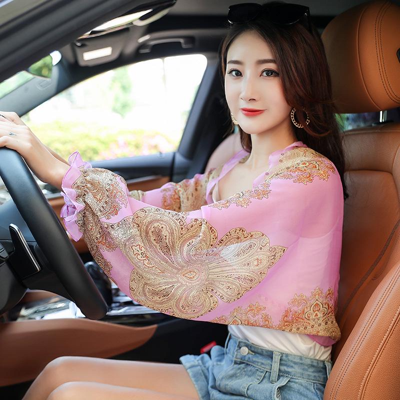 Women's Chiffon Anti-UV Long Sleeve Driving Scarf