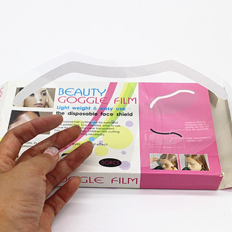 50pcs Hairdressing Haircut Face Mask Shield Cover Hair Cutting Dyeing Protector with Handle Pro