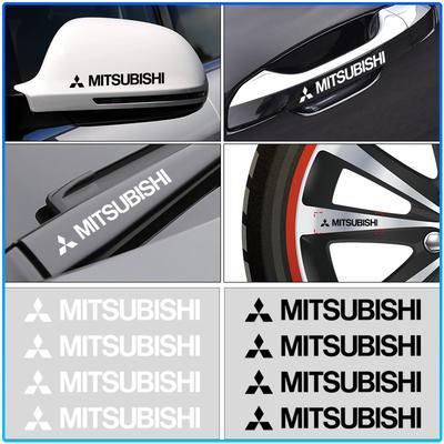 4Pcs Car Door Handle Stickers Tire Rear View Mirror Decals For Lancer 7 8 I200 Pajero Montero Sport Outlander ASX Mirage Eclipse