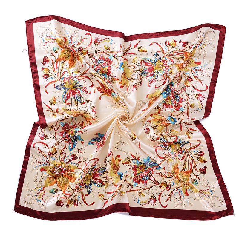 მაღალი ხარისხის ძვირადღირებული აბრეშუმის შარფები თავსაბურავი შარფები კისრის შარფი ქალებისთვის ჯაჭვი აბრეშუმის შარფი ქალის დეკორატიული შალი