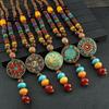 Vintage Nepál Dlouhá Buddhistická Mala Dřevěný Korálkový Přívěsek & Náhrdelník Etnický Bohemian Boho Buddha Šťastné Šperky pro Ženy Muže
