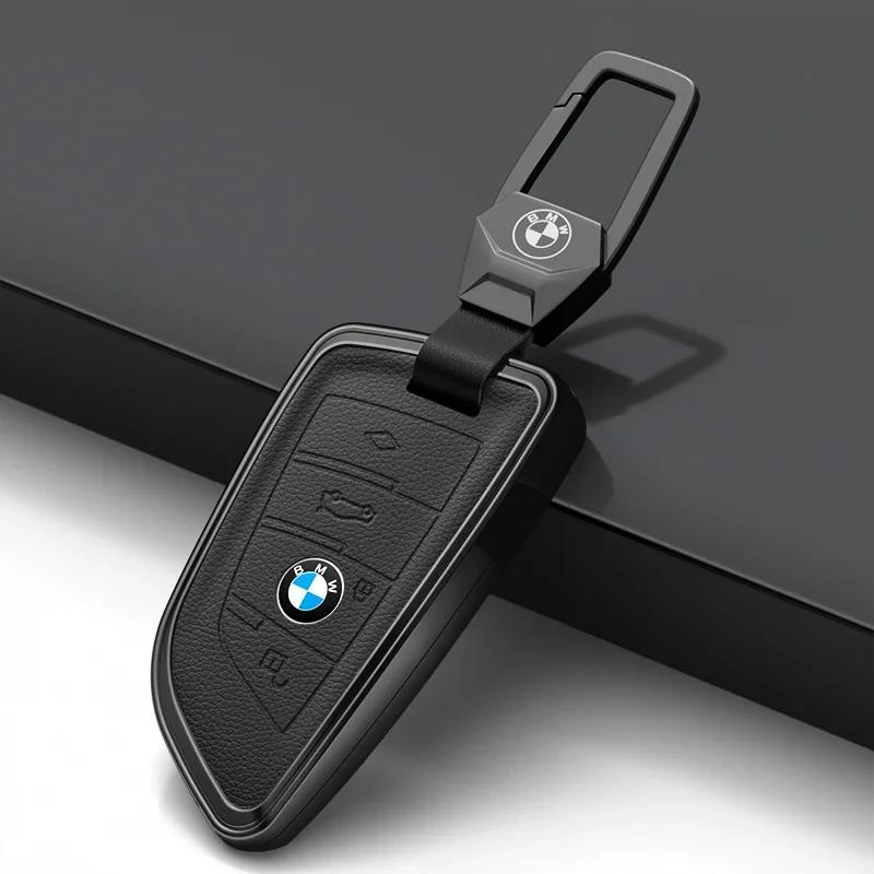 BBJH7 Car Key Case for BMW 216i F46 X1 X2 X3 X5 X6 GT 2 5 6 7 Series 3 4 Buttons Smart Keyless Remote Control Fobs Protector Cover