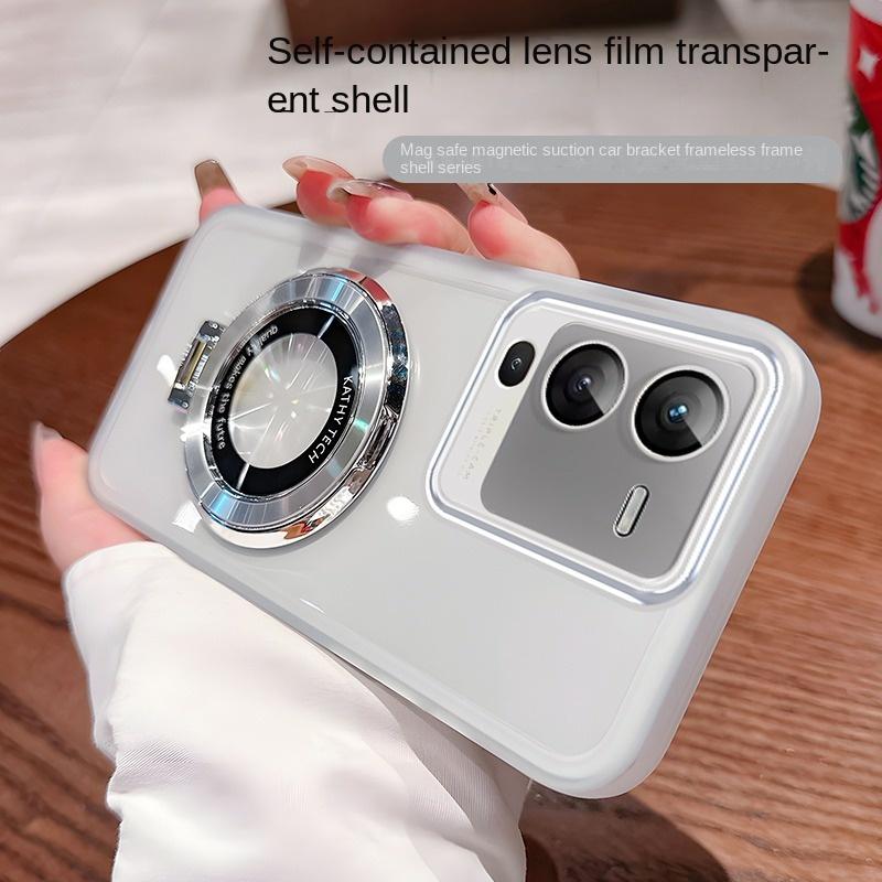 Custodie Per Vivo Y15S Y55 5G V23 Y36 Y12S V25E Y21 Y33S V23E Y35 Y20 cover Supporto wireless magnetico Magsafe per auto Copertura con lente trasparente