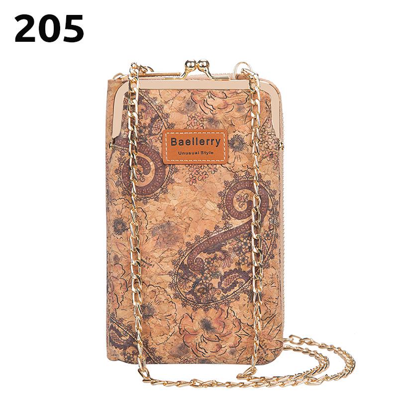 Baellerry Women's Large Capacity Crossbody Wallet - Fashion Wood Grain, Multi-Card Slot, Phone Bag, Korean Style