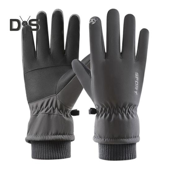 

1 пара унисекс зимних перчаток для велоспорта с утолщенной плюшевой подкладкой, водонепроницаемые, с сенсорным экраном, ветрозащитные, с отличным сцеплением и противоскользящими свойствами для холодной погоды, для вождения, катания на лыжах M серый