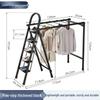 Multi-Functional Folding A-Frame Ladder and Drying Rack - Telescopic, Thickened Carbon Steel, No-Installation Required