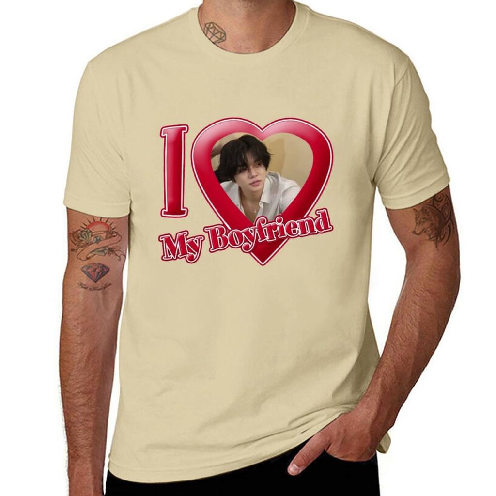 New Yeonjun TXT I love my boyfriend TShirt korean fashion cute tops plus size tops Tshirt men