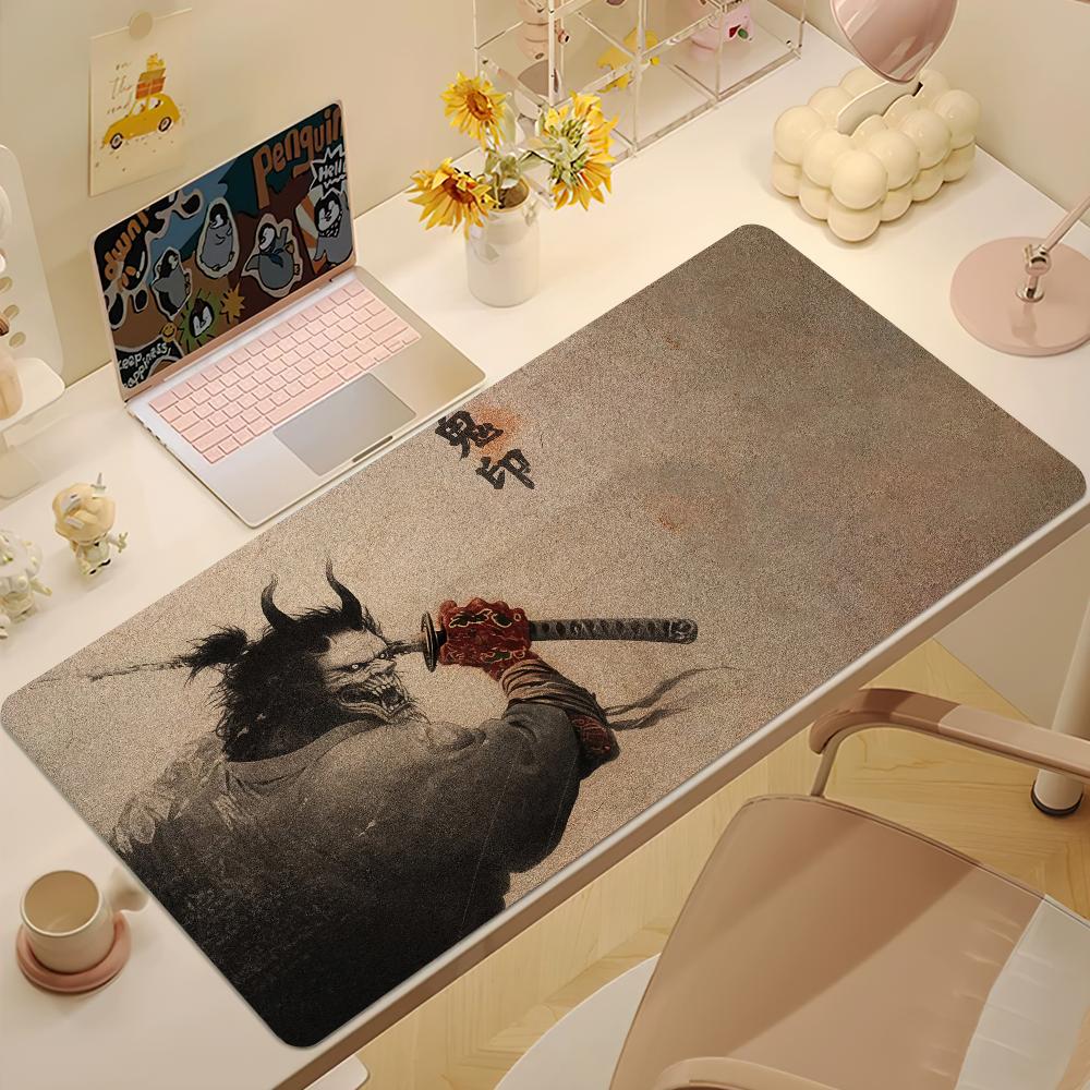 Miyamoto Musashi Samurai Japanese Mouse Pad Desk Mat Large Nonslip Antifray Keyboard Ergonomic Office Rubber PC Home Custom