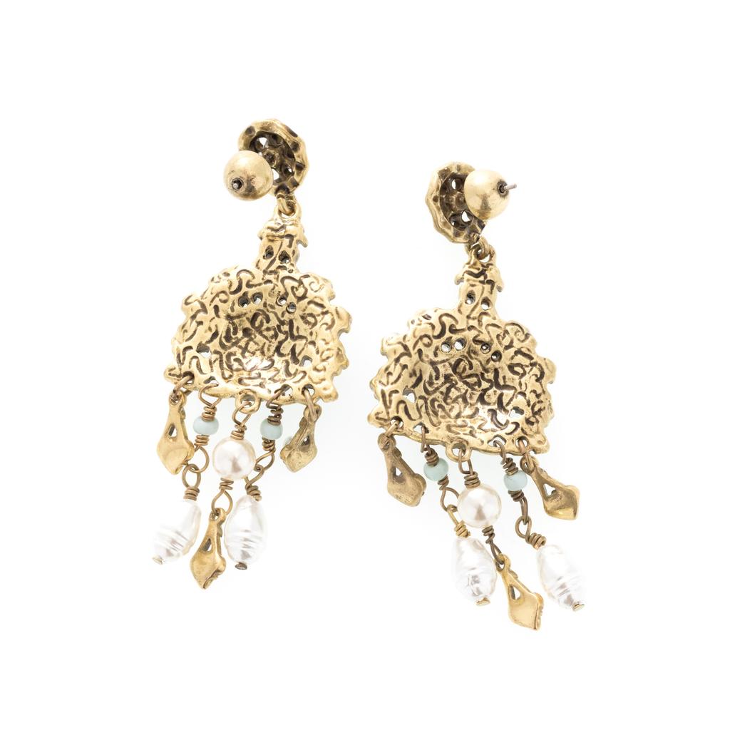 Diamond Water Drop Glazed Fringed Earrings Literary And Retro Design Versatile Stud Earrings Fashion High Sense Antique Earrings