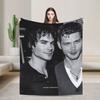 The Vampire Diaries Damon salvatore Blanket Super Warm Plush Bedding Throws For Home Decor Travel Office Flannel Bedspread Bed