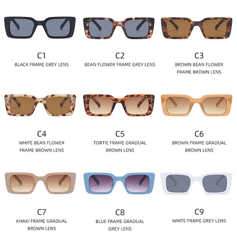  Fashion Square Women Luxury Sunglasses Retro Rivets Men Candy Color Shades UV400 Sun Glasses