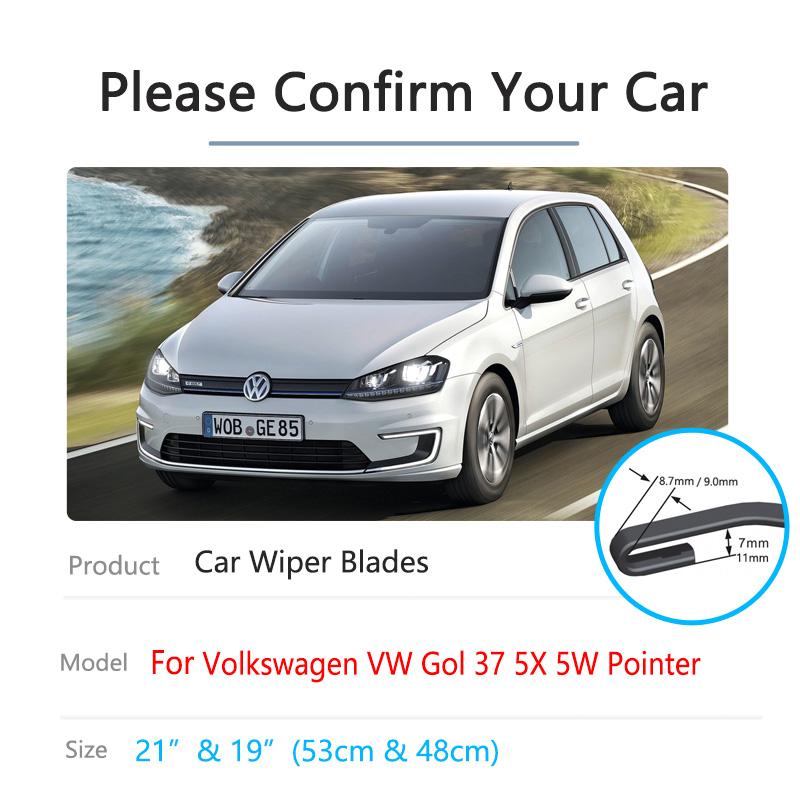Lišty předních stěračů automobilu pro Volkswagen VW Gol 37 5X 5W 1994~2015 Ukazatel Čištění čelního skla Kartáče na čelní sklo Příslušenství