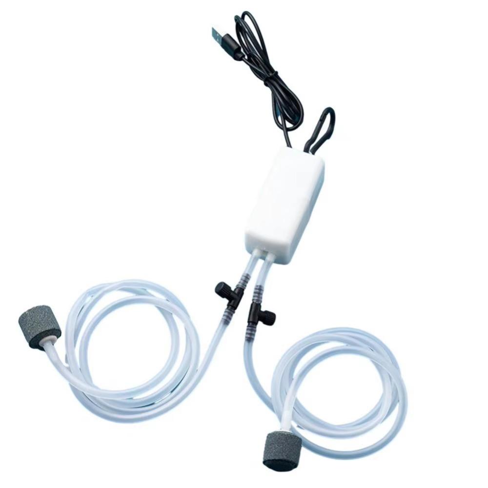 

with Hanging Buckle Fish Tank Air Pump Portable Mini Aquarium Aerator Outdoor Fishing белый