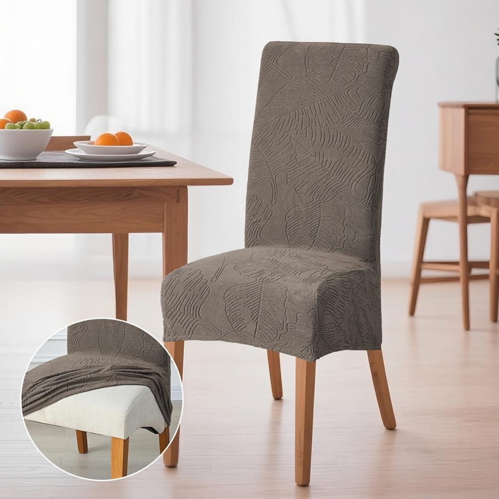 Extragroße Jacquard Stretch Esszimmerstuhlbezüge Überwurf Waschbar Rutschfest Schutzhülle für Zuhause Restaurant Dekoration