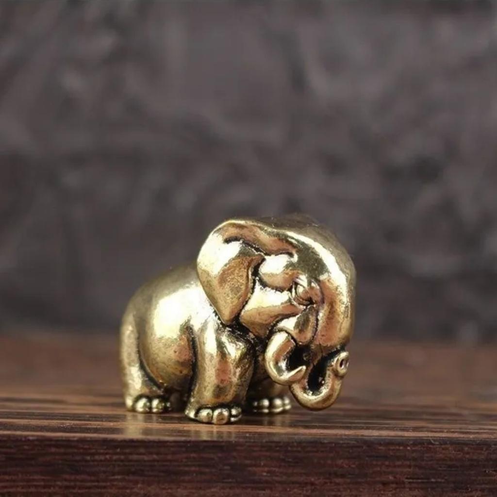 Solid Small Brass Figurine Elephant