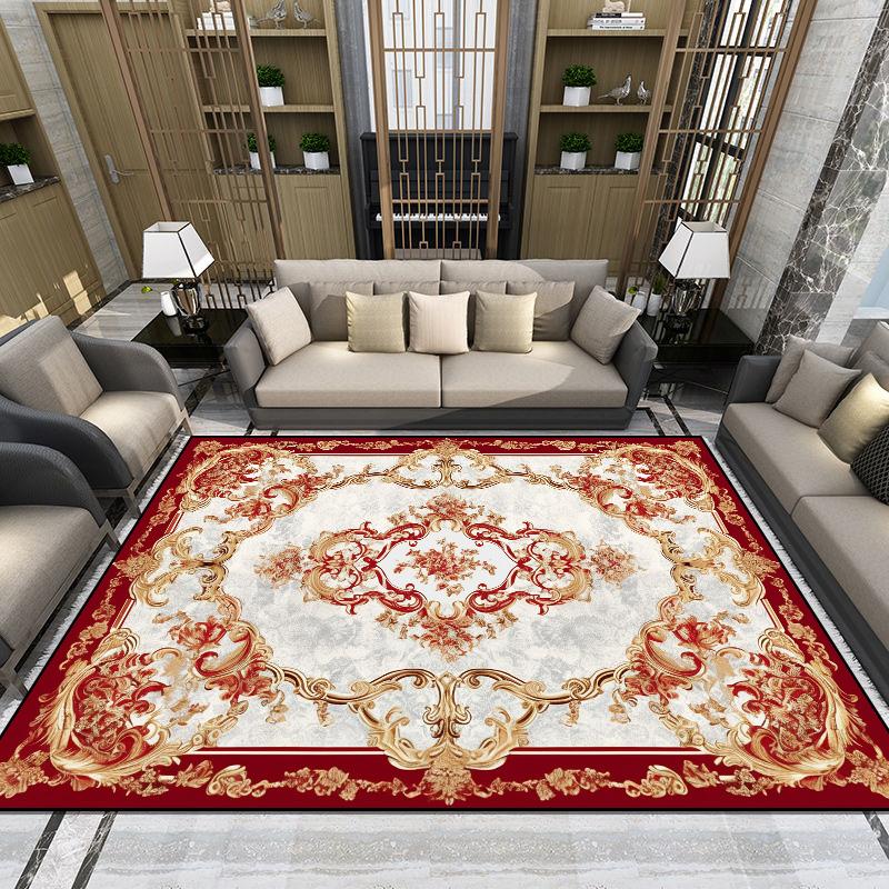 European Living Room Rugs Light Luxury Washable Bedroom Large Size Carpet Home Decoration Gorgeous Soft Fluff Non-slip Floor Mat
