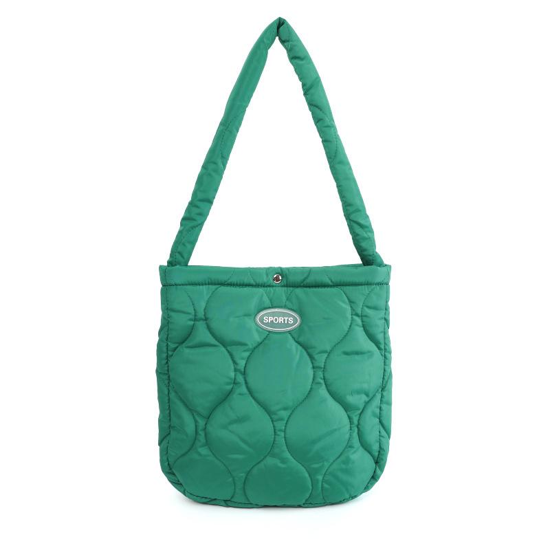 

Сумка-тоут, Женская сумка для поездок на работу, Сумка, наполненная пухом, Сумка под мышкой большой вместимости, Сумка на одно плечо One Size зелёный